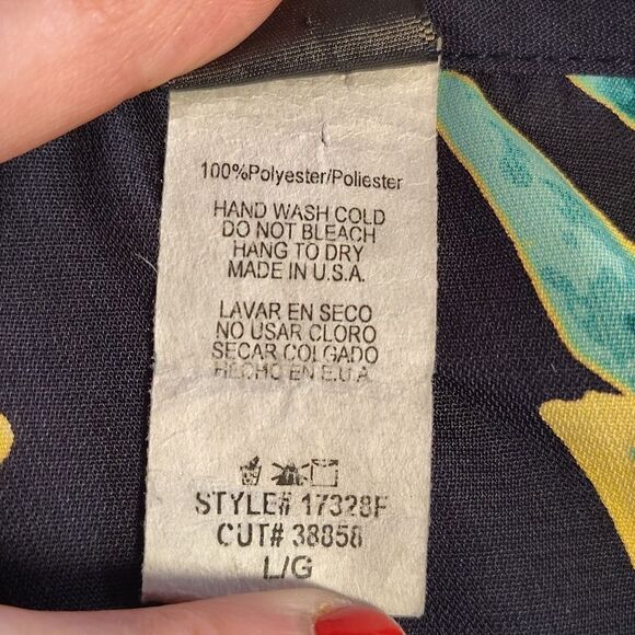 I Joah Black Tropical Open Front Short Sleeve Swim Kimono Cover Up Large NEW - Picture 12 of 12